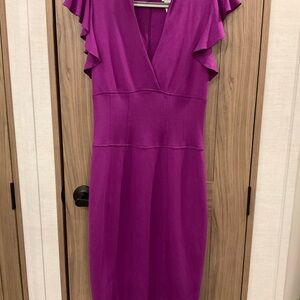 Cache Womens ZIP Back Low Cut Purple Dress Size 2